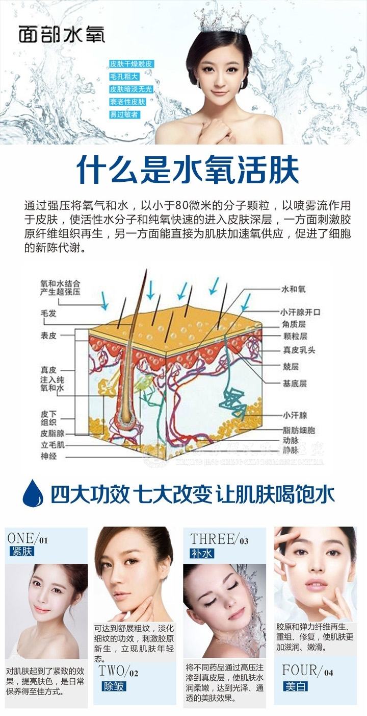 苏州水氧活肤 化蝶水氧美白 祛除污垢 深层补水 嫩肤 紧致 拒当干皮星